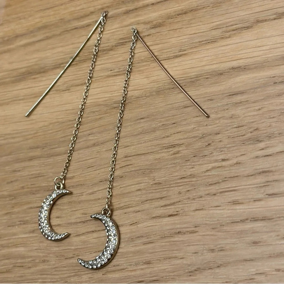 Gold Moon Drop Earrings 🌙​ - Picture 2 of 3